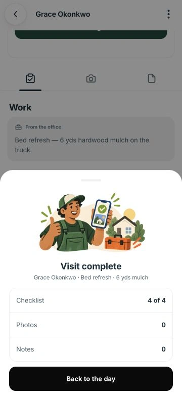 Visit complete on the phone: the checklist 4 of 4.